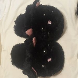 Black cat slippers